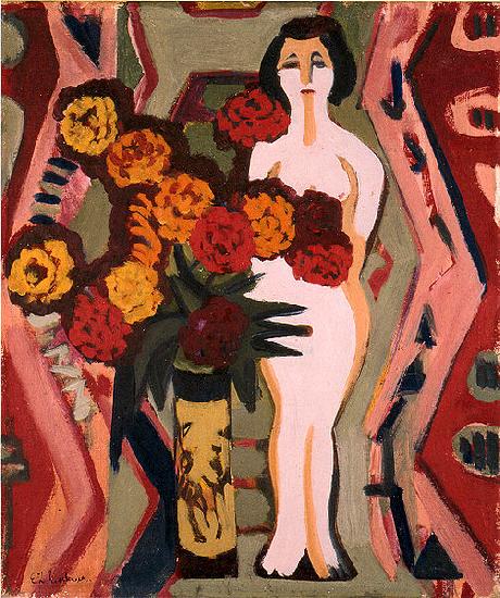 Ernst Ludwig Kirchner Still life with sculpture oil painting image